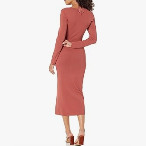 The Drop Women's Corbin Long-Sleeve Halter Detail Cutout Midi Dress #857 - Picture 5 of 9